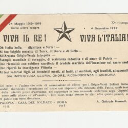 Cartolina Viva il Re! Viva l’Italia! X° ristampa 1922