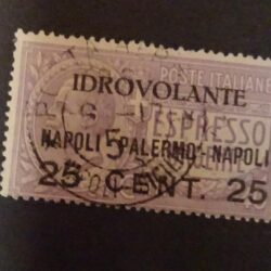 Regno d’Italia – Aerea – 1917 (27 giugno) 25c. su 40c. violetto