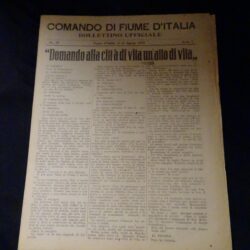Comando di Fiume D’Italia N°29 Anno I