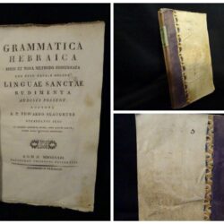 Grammatica Hebraica Brevi et Nova Methodo Concinnata – R.P. Edward Slaughter –  Roma 1823