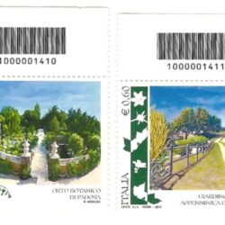 Italia Repubblica 2011 Parchi giardini ed orti botanici d’Italia 1° emissione 2 valori  Codice a barre