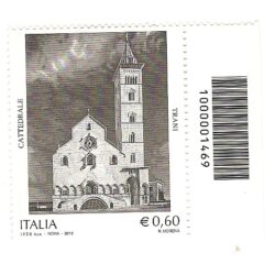 Italia Repubblica 2012 Patrimonio artistico e culturale italiano 92° emissione Cattedrale di Trani – codice a barre