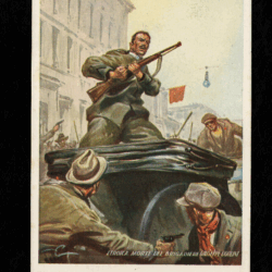 Cartolina Atti eroici dei Carabinieri Reali Brigadiere Ugolini Giuseppe Pisani