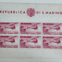 San Marino 1961 foglietto posta aerea 1000 Lire elicottero MNH**